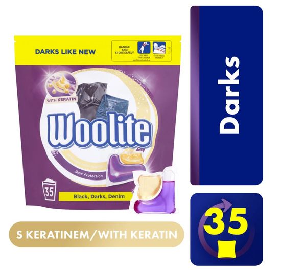 Woolite DARK Keratin gelové kapsle XL 35 ks