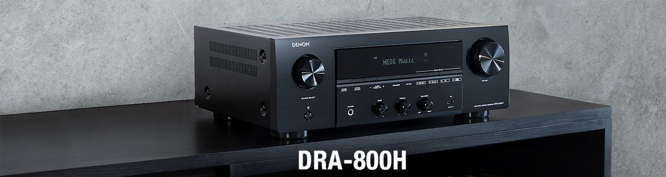 av receiver denon dra-800h hifi stereo síťový přijímač 5 hdmi vstupů 1 hdmi výstup 4k hdmi arc výkon 100 W na kanál Bluetooth phono vstup hi-res audio source direct ab reproduktory