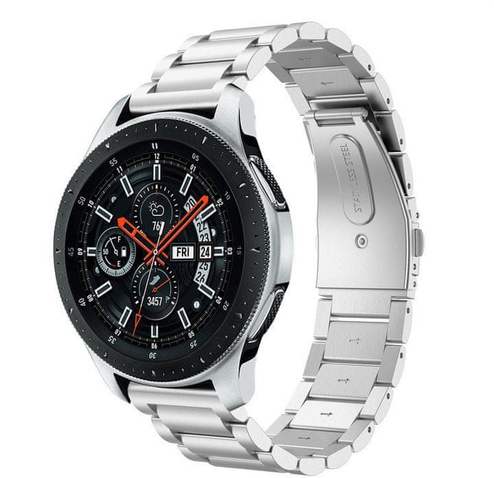 Levně eses Kovový řemínek stříbrný pro samsung galaxy watch 46mm/samsung gear s3/huawei watch 2 1530001062