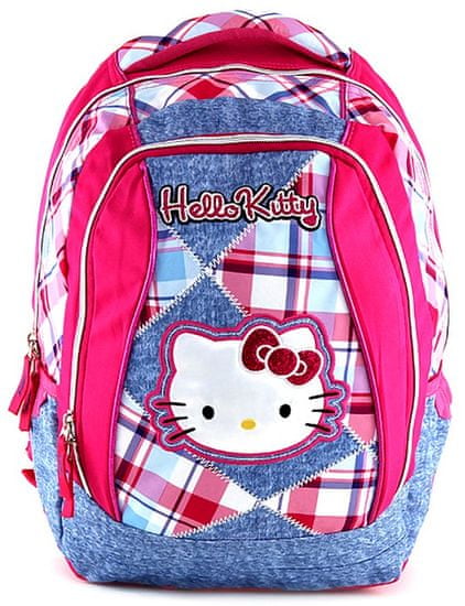 Target Školní batoh Hello Kitty růžovo-modré kostky