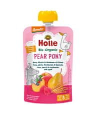 Holle Bio Pear Pony 100% ovocné pyré hruška, broskev, maliny a špalda - 6 x 100g