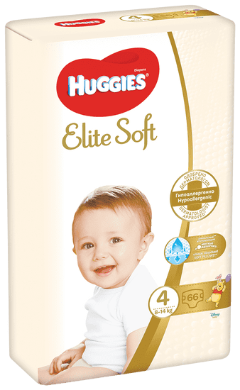Huggies Elite Soft 4 (8–14kg) 66 ks