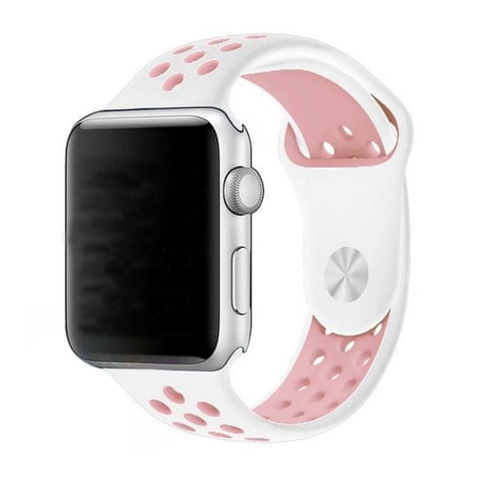 eses Sportovní řemínek 38mm bílý/růžový pro apple watch 1530000077