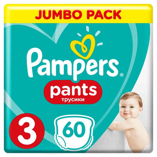 Pampers Plenkové kalhotky Pants 3 Midi (6-11 kg) Jumbo Pack 60 ks