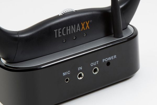 bezdrátová sluchátka technaxx tv chin gurard tx-99 pro poslech zvuku z tv vhodná pro sluchově postižené baterie 8 h výdrž kabel s mikrofonem aux spárování zvuky bez zkreslení 