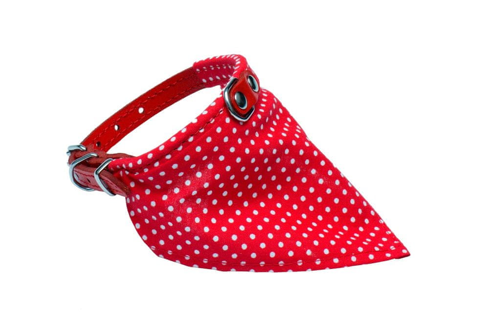 BAFPET Obojek+bavlněný šátek PUNTÍK 40 cm červená - zánovní