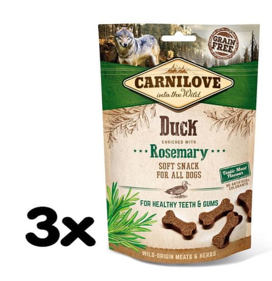 Carnilove Dog Semi Moist Snack Duck enriched with Rosemary 3x200g