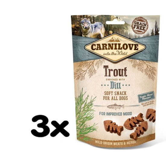 Carnilove Dog Semi Moist Snack Trout enriched with Dill 3x200g