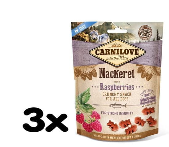Carnilove Dog Crunchy Snack Mackerel with Raspberries with fresh meat 3x200g