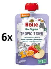 Holle Bio Tropic Tiger 100% ovocné pyré jablko, mango, maracuja - 6 x 100g