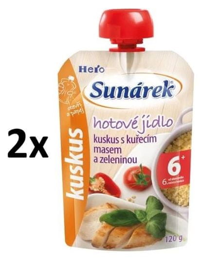 Sunárek kuskus s kuřecím masem a zeleninou 2x120g exp. 08/2019