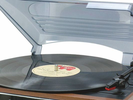 retro gramofon soundmaster pl186h retro styl 3 rychlosti otáček rca výstup připojení sluchátek protiprachový kryt vestavěné reproduktory am fm rádio