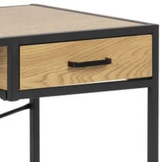 Design Scandinavia Pracovní stůl se zásuvkou Seashell, 110 cm, dub