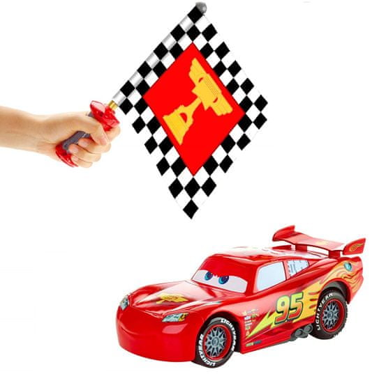 Mattel Cars Blesk McQueen s interaktivní vlajkou