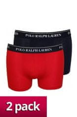 Ralph Lauren Pánské boxerky GB- 2 pack - Ralph Lauren modrá - červená M
