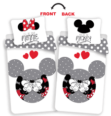 Jerry Fabrics Mickey and Minnie "love grey"