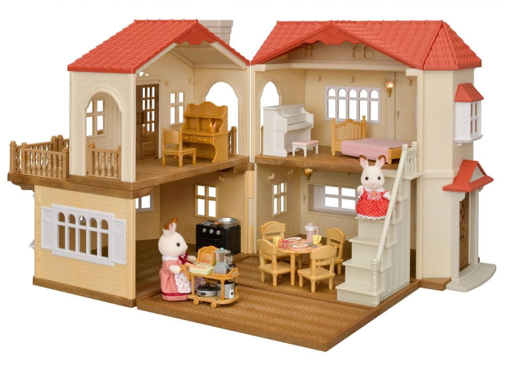 Sylvanian Families Dárkový set - Patrový dům s červenou střechou A