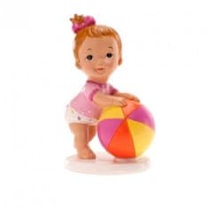 Dekora Figurka na dort holčička s míčem 10x7cm 