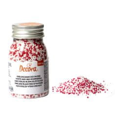 Decora Cukrové zdobení mini perličky 1,5mm bílo červené 100g 