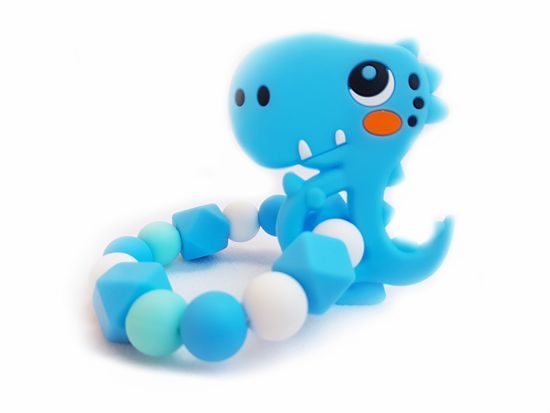 KidPro Silikonové kousátko: Dino modrý