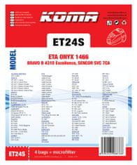 KOMA ET24S - Sáčky do vysavače ETA Onyx 1466 textilní, 4ks