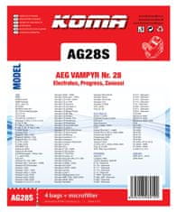 KOMA AG28S - Sáčky do vysavače AEG Vampyr č.28 textilní, 4ks