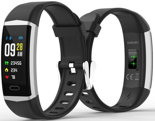 Fitness náramek Evolveo FitBand B5, tepová frekvence, srdeční aktivita, monitorování spánku, spálené kalorie, kondice