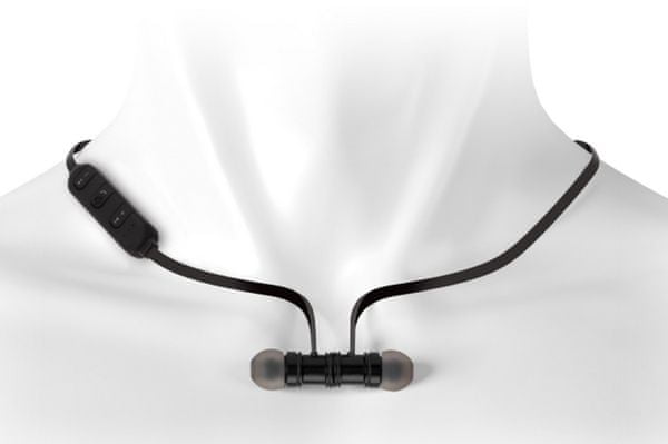 základní Bluetooth sluchátka connect it wireless sonics Bluetooth cep-1050 6 h výdrž securefit náušníky na sport plochý kabel ipx4 nízká hmotnost noisecancelling náušníky