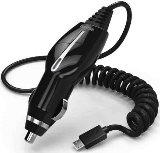 Hama Nabíječka do vozidla s krouceným kabelem, micro USB, 1,2 A 173605