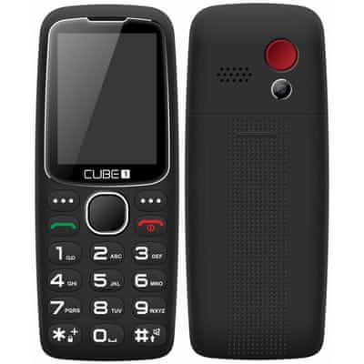 Cube1 S300 Senior, mobil pro seniory, Dual SIM, velká tlačítka, SOS tlačítko, FM rádio