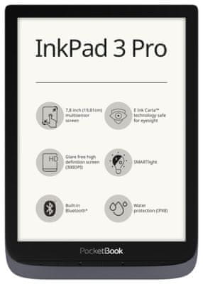 Čtečka e-knih PocketBook 740 Inkpad 3 Pro, velký displej, vysoké rozlišení, chytré nasvícení