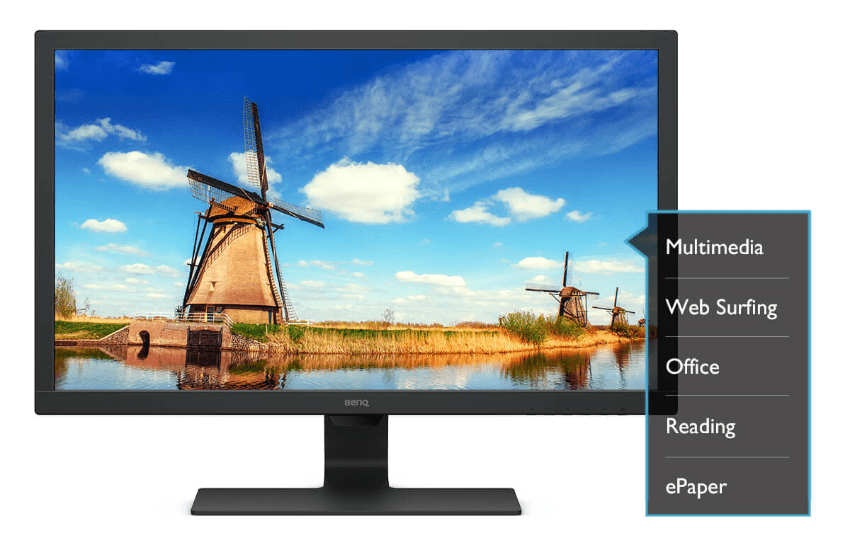monitor BenQ GL2480 (9H.LHXLB.QBE) low blue light redukcija modre svetlove, način e-knjige