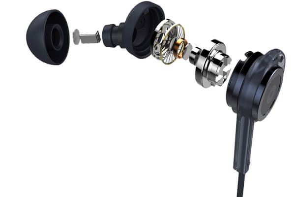 Stílusos vezetékes fejhallgató fülhallgatók Buxton Rei-ms 200 balanced armature tiszta hang alacsony sávú dinamikus Kevlar kábelvezérlő mikrofonban kihangosító hívásokhoz