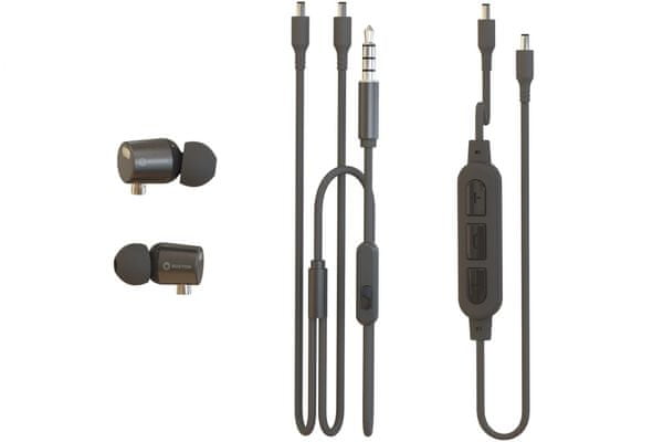 nadčasová elegantní minimalistická Bluetooth 5.0 kabelová 3,5mm jack sluchátka buxton rei-bt 100 10mm měniče 70mah baterie 8 h výdrž 2 h na nabití handsfree mikrofon