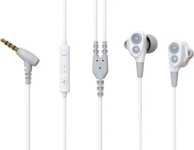 nadčasová elegantní minimalistická kabelová 3,5mm jack sluchátka buxton rei-ms 101 2 páry měničů po 7 mm handsfree mikrofon