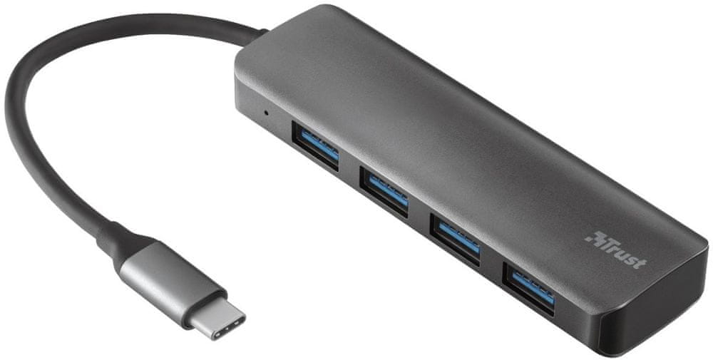 Levně Trust Halyx USB-C 4-Port USB 3.2 Hub 23328