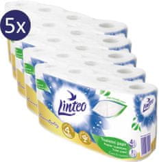 LINTEO Toaletní papír LINTEO - 4-vrstvý - bílý - 5 x 8 rolí