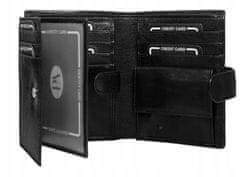Pierre Andreus Pánská kožená peněženka s přezkou Toni, černá