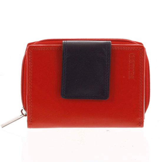 Bellugio Dámská kožená peněženka Alice, červená/černá
