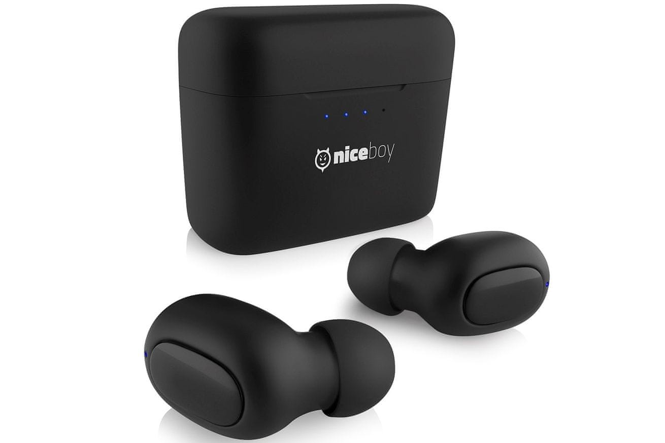 A bluetooth  5.0 niceboy hive fejhallgató vezeték nélküli tökéletesen tiszta hang, valós vezeték nélküli maxxbass akár 15 órás akkumulátor élettartamra ip54 vízálló porálló microUSB töltő kihangosító mikrofon zajcsökkentő intelligens gombokkal