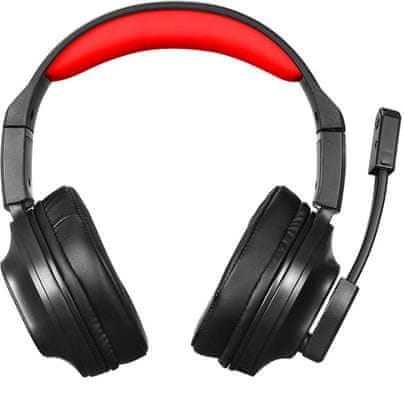 Herní sluchátka Marvo HG8944 červené podsvícení sklápěcí všesměrový mikrofon syntetická kůže