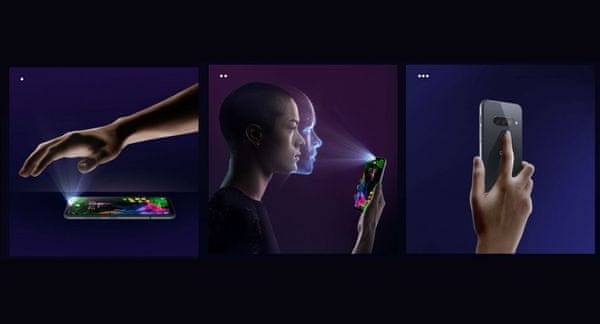 LG G8S ThinQ, snímač tof, hardwarová 3D čtečka obličeje hand ID odemykání rozpoznání dlaně ze vzduchu čtečka otisků prstů rozpoznání obličeje