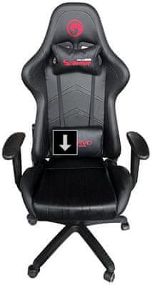 Herní kolečková židle CH-106 komfort polštářek pod záda a bedra nastavitelná výška gaming vysoká nosnost