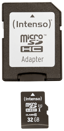 Intenso 32GB micro SDHC Premium UHS-I + adaptér - rozbaleno
