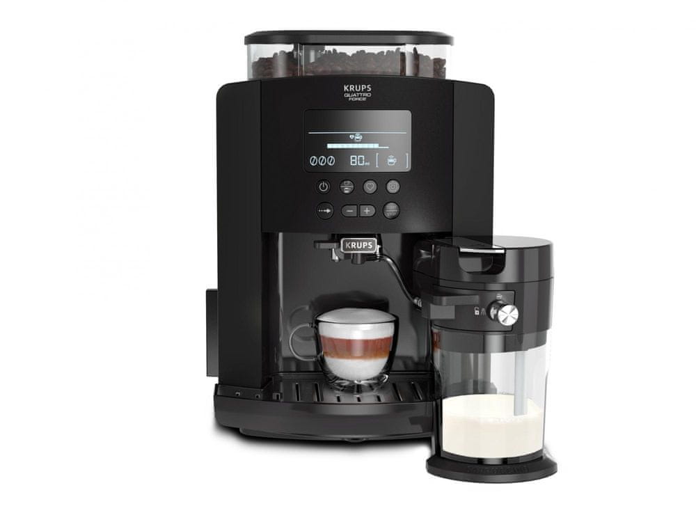 Krups automatický kávovar EA819N10 Arabica Latte černý - použité