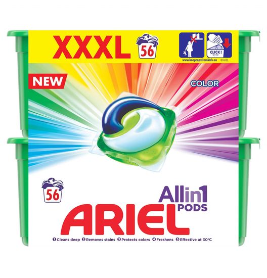 Ariel Color All In One gelové kapsle 56 ks