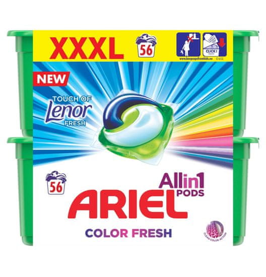 Ariel Touch of Lenor All In One gelové kapsle 56 ks