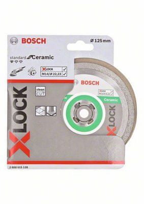 Bosch řezný kotouč Standard for Ceramic systému X-LOCK, 125 × 22,23 × 1,6 × 7 2608615138