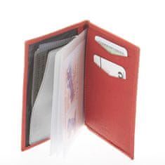 Delami Kožená peněženka na doklady DELAMI, červená