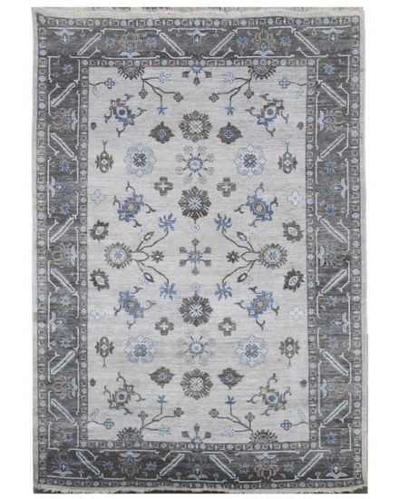 Diamond Carpets Ručně vázaný kusový koberec Diamond DC-USHAK silver/black
